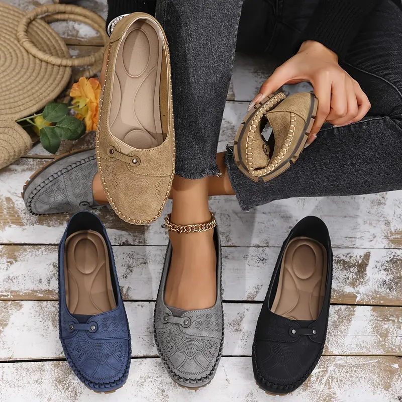 Damen-Lederschuhe, rutschfest & weich