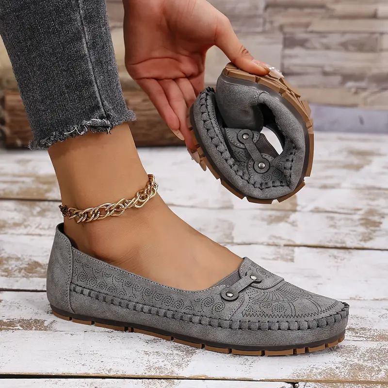 Damen-Lederschuhe, rutschfest & weich