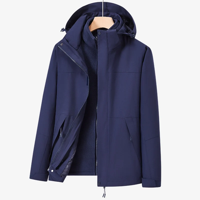Unisex zweilagige wasserabweisende Outdoorjacke mit Kapuze und Colorblock-Design Nord Taschen