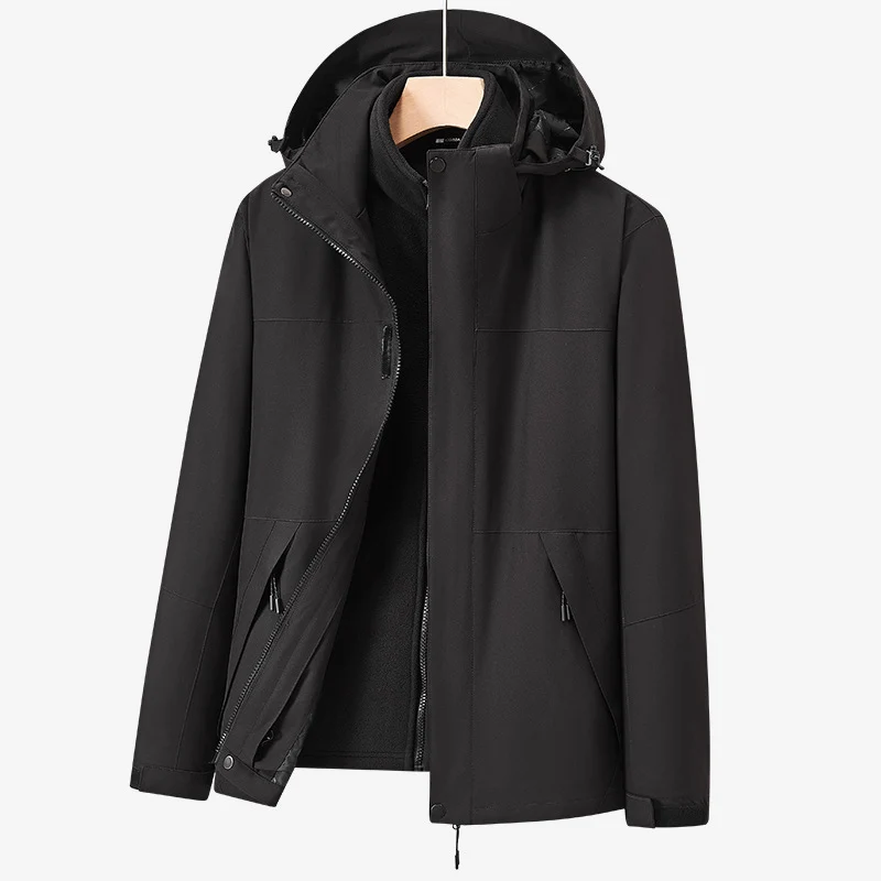 Unisex zweilagige wasserabweisende Outdoorjacke mit Kapuze und Colorblock-Design Nord Taschen