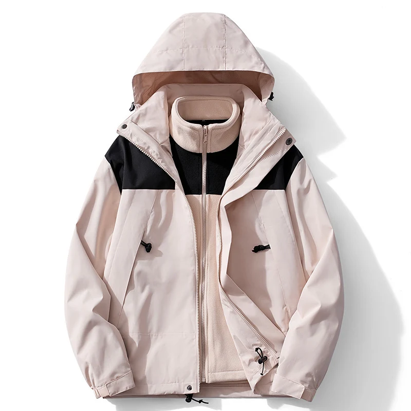 Herren zweilagige Softshell- und Fleece-Kombinationsjacke mit abnehmbarem Innenfutter und Kapuze Nord Taschen