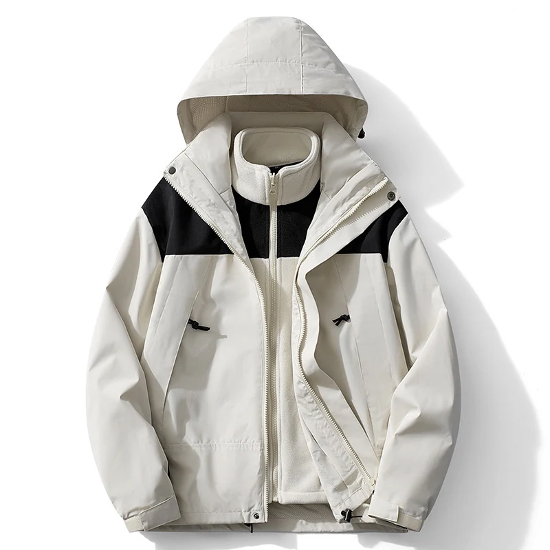 Herren zweilagige Softshell- und Fleece-Kombinationsjacke mit abnehmbarem Innenfutter und Kapuze Nord Taschen