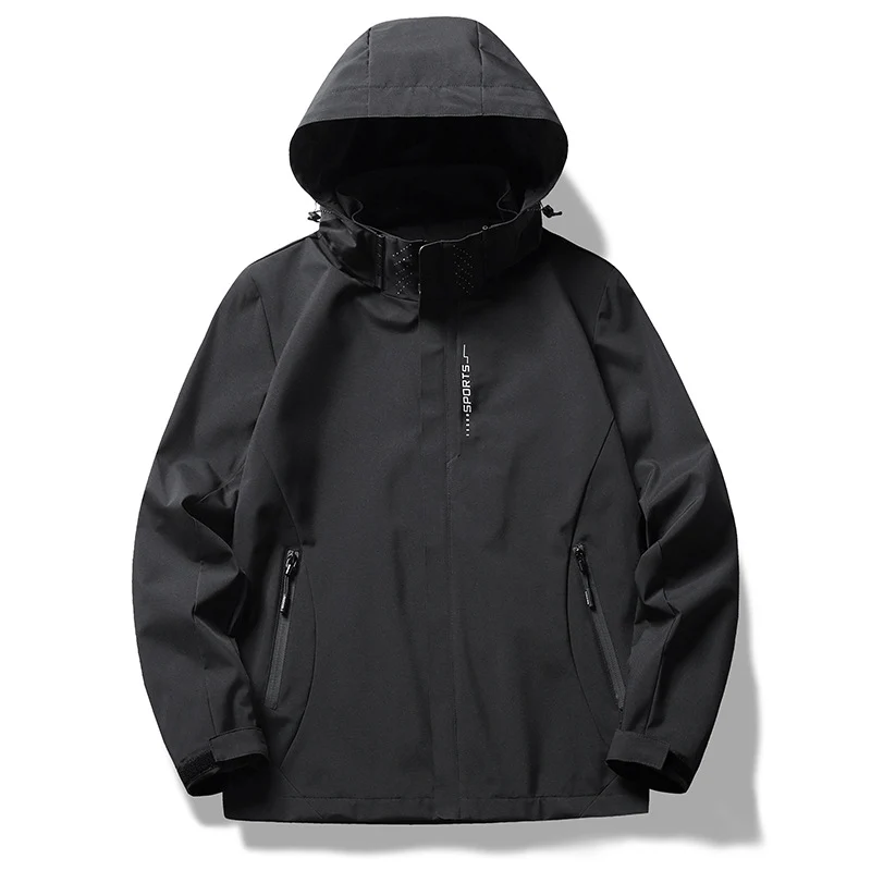 Herren zweilagige Softshell-Regenjacke mit abnehmbarem Fleece‑Innenlayer und verstellbarer Kapuze Nord Taschen