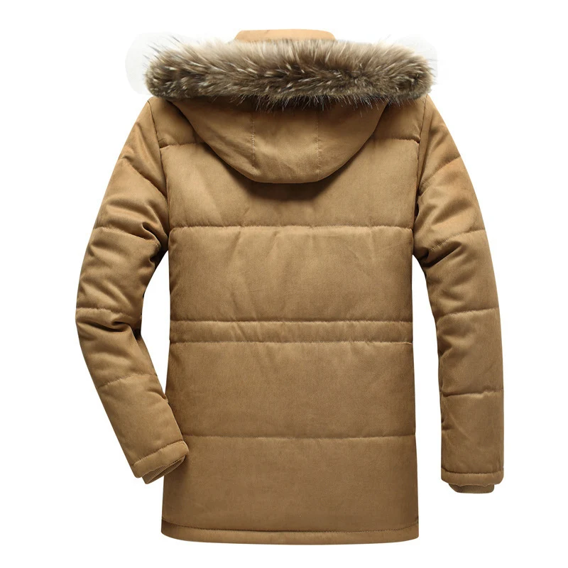 Herren Winterparka mit Teddyfutter, abnehmbarer Kunstfellkapuze und Multifunktionstaschen Nord Taschen