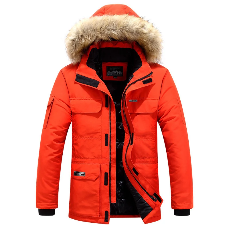 Herren Winterparka mit Kapuze, Kunstfellbesatz und multifunktionalen Außentaschen Nord Taschen