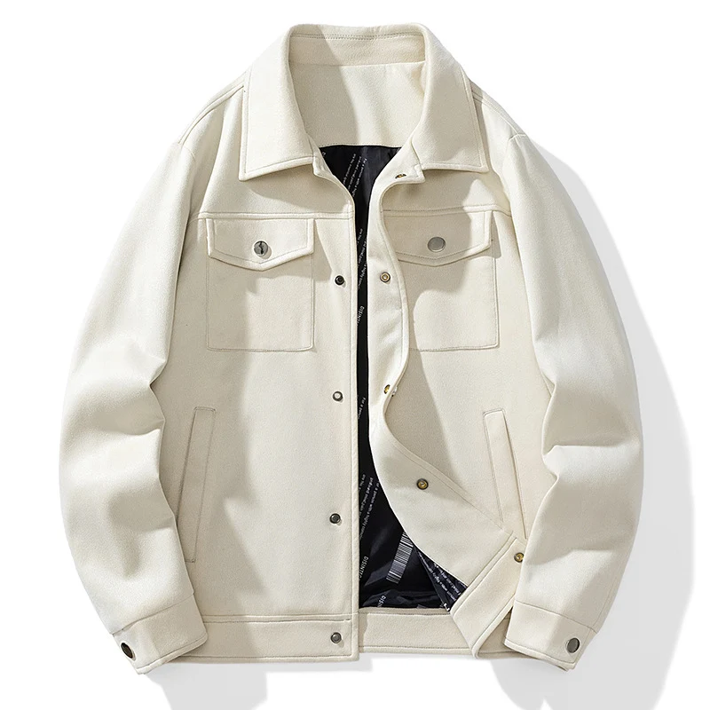 Herren Wildlederoptik Truckerjacke mit gesteppter Innenfütterung und Pattentaschen Nord Taschen