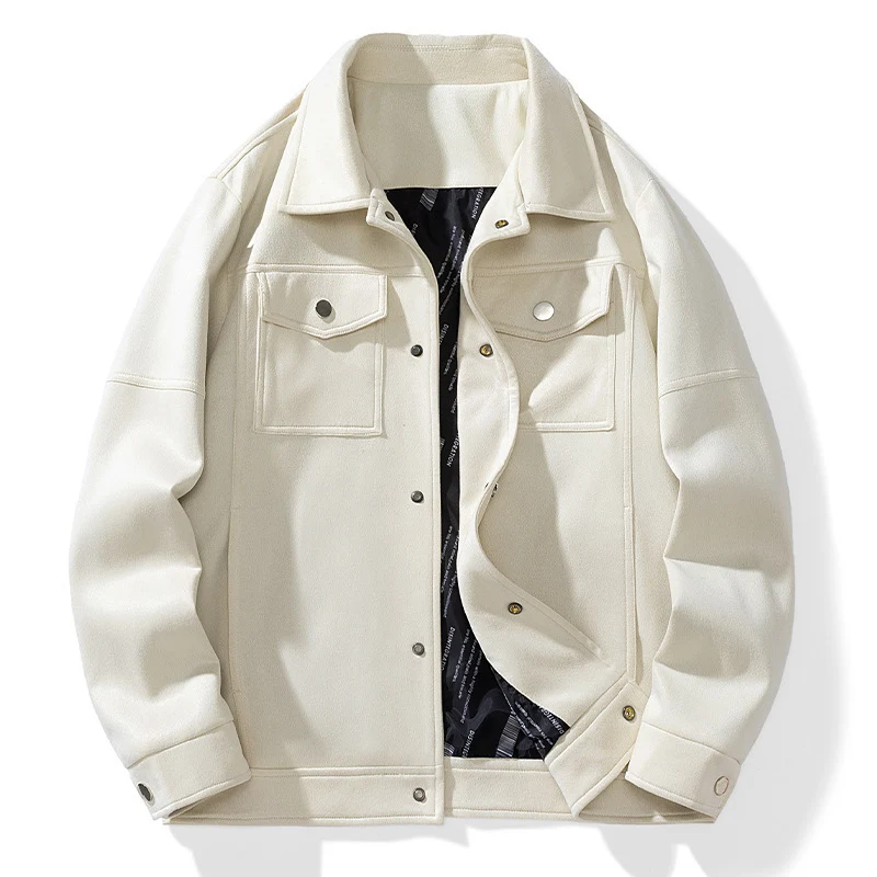 Herren Wildlederoptik Truckerjacke mit gesteppter Innenfütterung und Pattentaschen Nord Taschen