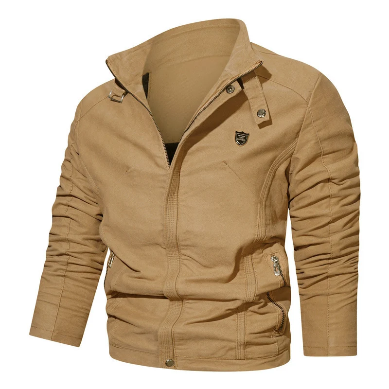 Herren Wildleder-Optik Zip-Blouson im Worker-Cut mit Stehkragen Nord Taschen