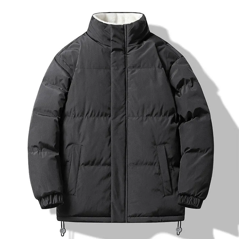 Herren weit geschnittene wattierte Steppjacke mit hochschließendem Kragen und Sherpa-Innenkragen Nord Taschen
