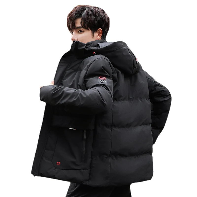 Herren wattierter Winterparka mit hochschließendem Stehkragen, abnehmbarer Kapuze und Multifunktions‑Taschen Nord Taschen