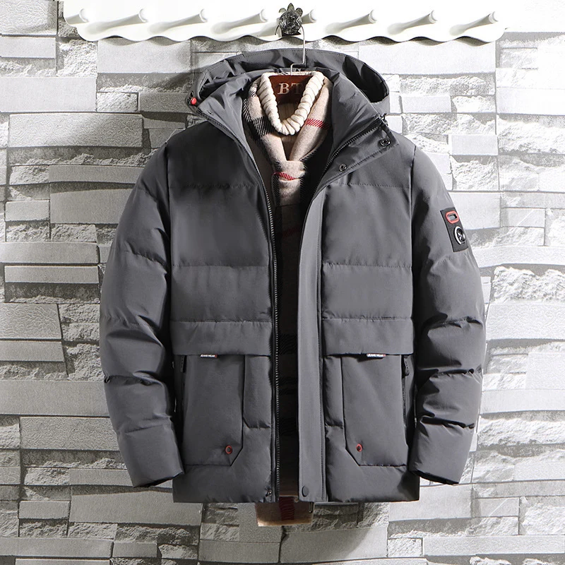 Herren wattierter Parka mit Kapuze und großen Fronttaschen Nord Taschen