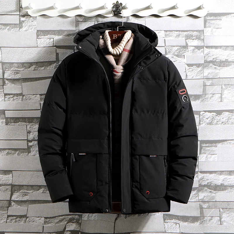 Herren wattierter Parka mit Kapuze und großen Fronttaschen Nord Taschen