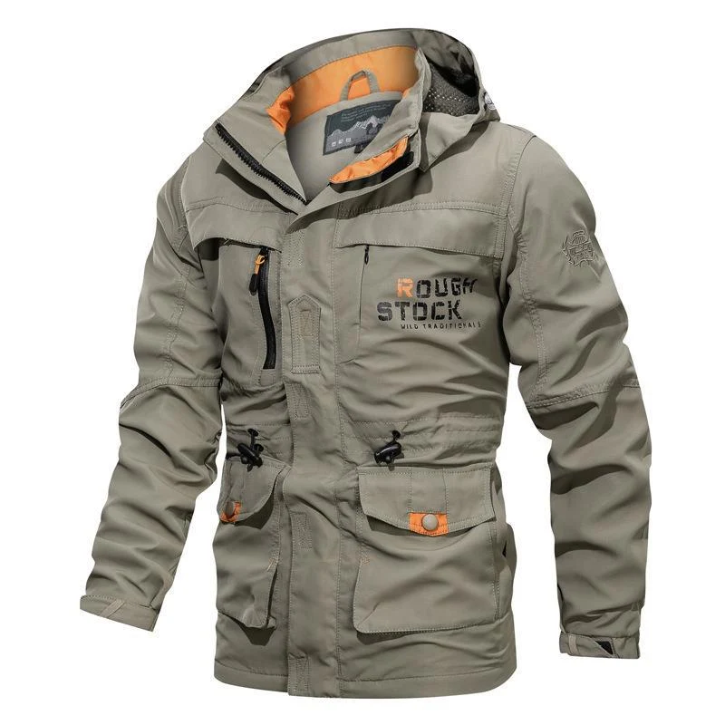 Herren wasserabweisender Fieldparka im Utility‑Style mit Kapuze und verstellbarer Taillenpassform Nord Taschen