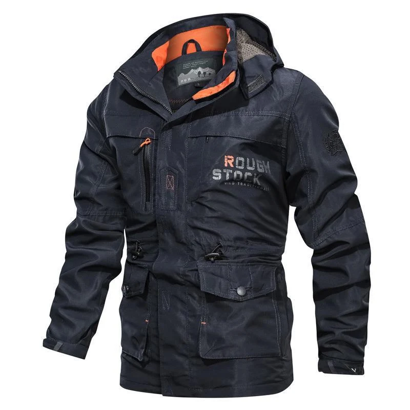 Herren wasserabweisender Fieldparka im Utility‑Style mit Kapuze und verstellbarer Taillenpassform Nord Taschen