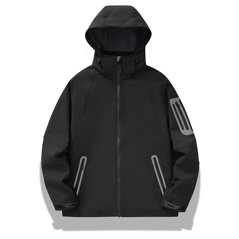 Herren wasserabweisende Softshelljacke mit Kapuze, verschweißten Reißverschlüssen und Fleecefutter Nord Taschen