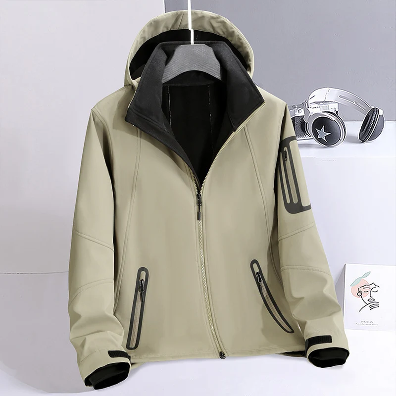 Herren wasserabweisende Softshelljacke mit Kapuze, verschweißten Reißverschlüssen und Fleecefutter Nord Taschen