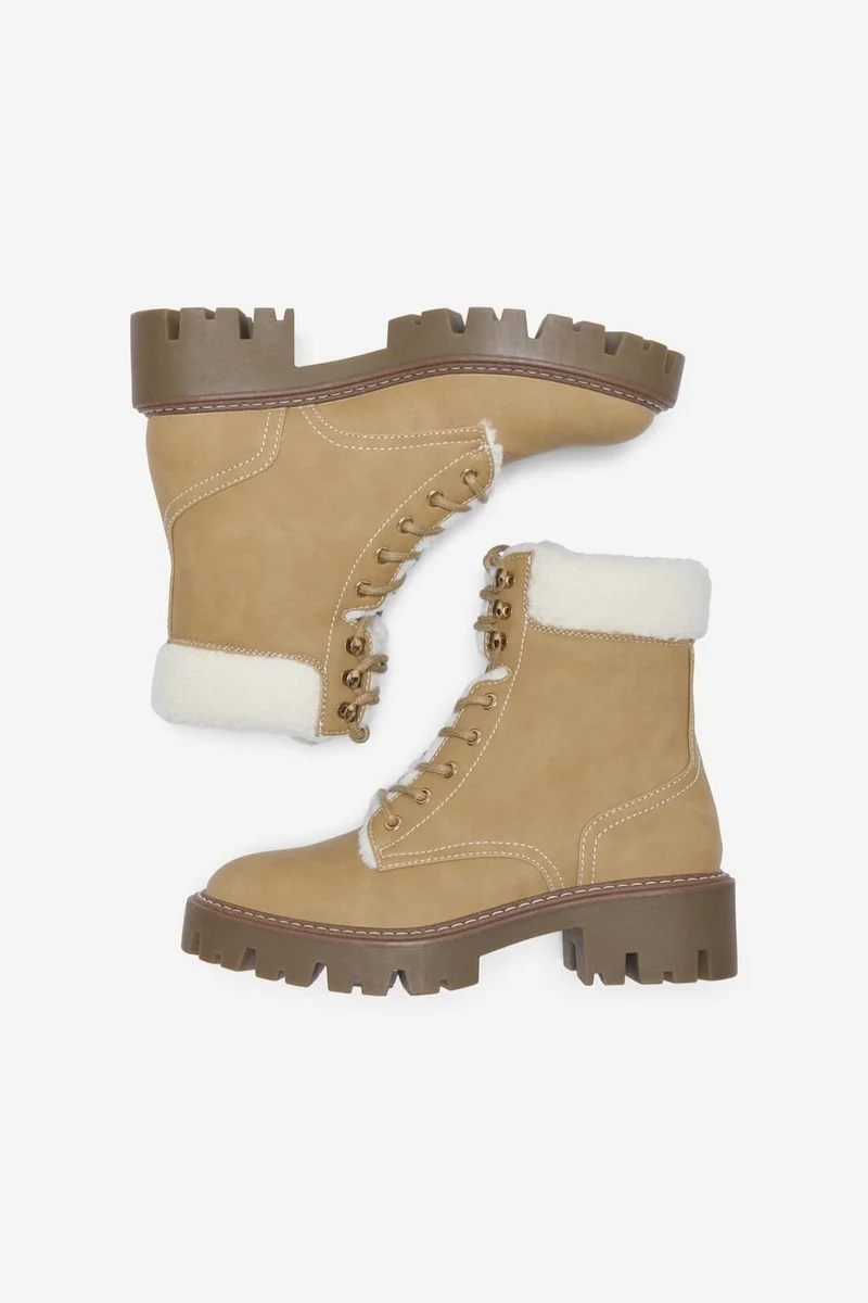 Only Shoes - Onlbetty-11 Warm Lace Up - 4844435 New Wheat