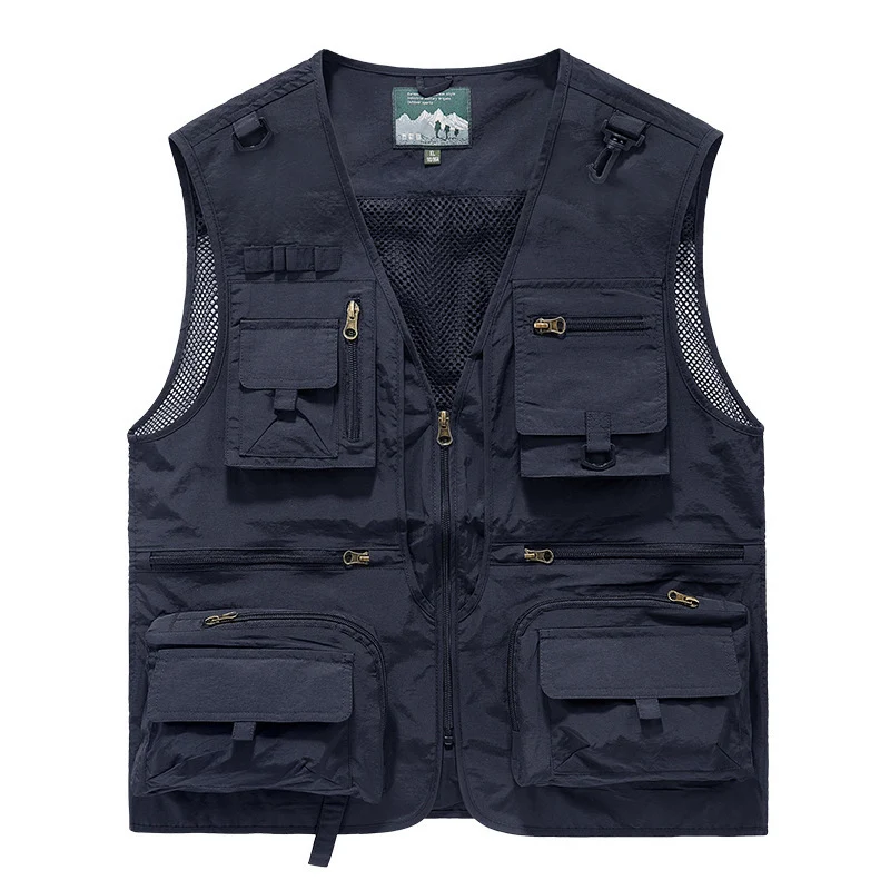 Herren Utility-Weste mit Multifachtaschen, Mesh-Belüftung und Reißverschluss Nord Taschen