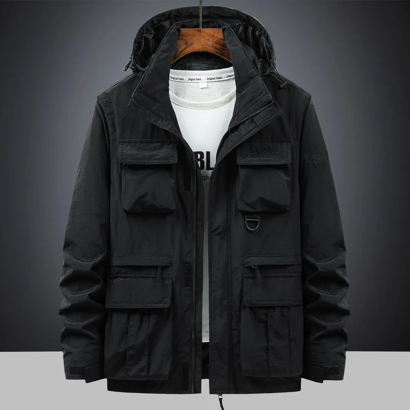 Herren Utility-Parka mit Multifach-Taschen, Kapuze und D-Ring Nord Taschen