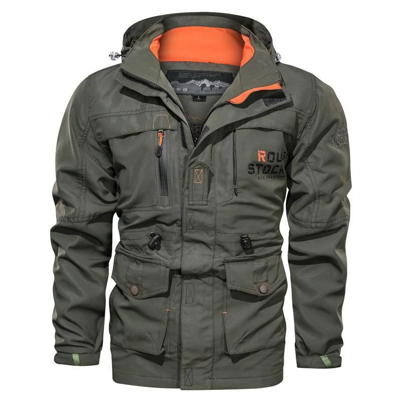 Herren Utility-Parka mit Kapuze, verstellbarer Taillenregulierung und Multifunktionstaschen Nord Taschen