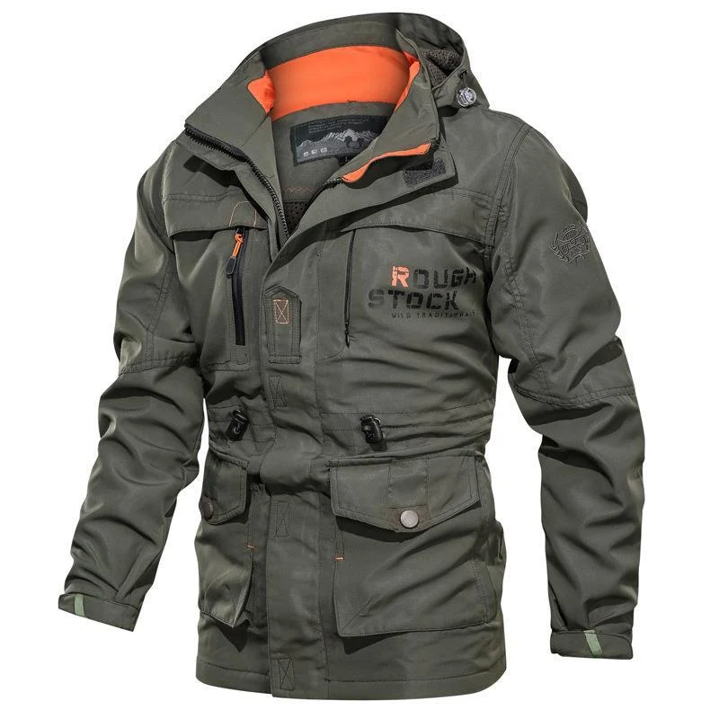 Herren Utility-Parka mit Kapuze, verstellbarer Taillenregulierung und Multifunktionstaschen Nord Taschen