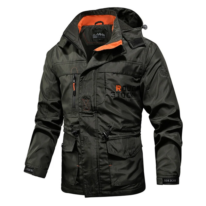 Herren Utility-Parka mit Kapuze, multifunktionalen Taschen und Taillen-Kordelzug Nord Taschen