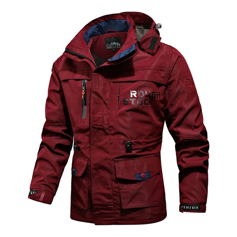 Herren Utility-Parka mit Kapuze, multifunktionalen Taschen und Taillen-Kordelzug Nord Taschen