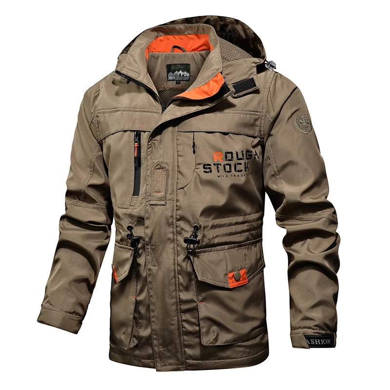 Herren Utility-Parka mit Kapuze, multifunktionalen Taschen und Taillen-Kordelzug Nord Taschen