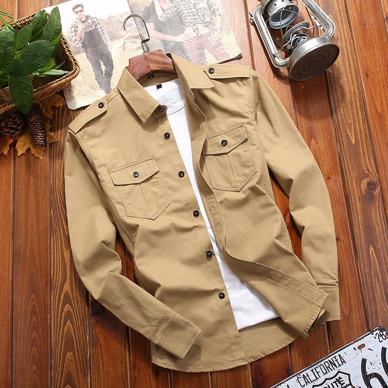 Herren Utility-Overshirt mit Schulterklappen und Brustpattentaschen Nord Taschen