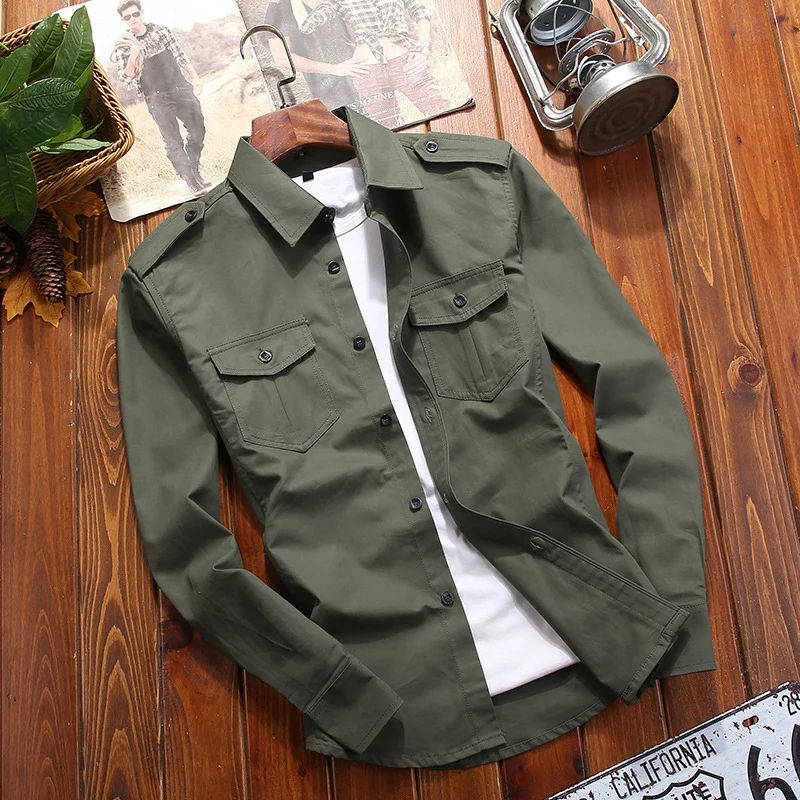 Herren Utility-Overshirt mit Schulterklappen und Brustpattentaschen Nord Taschen