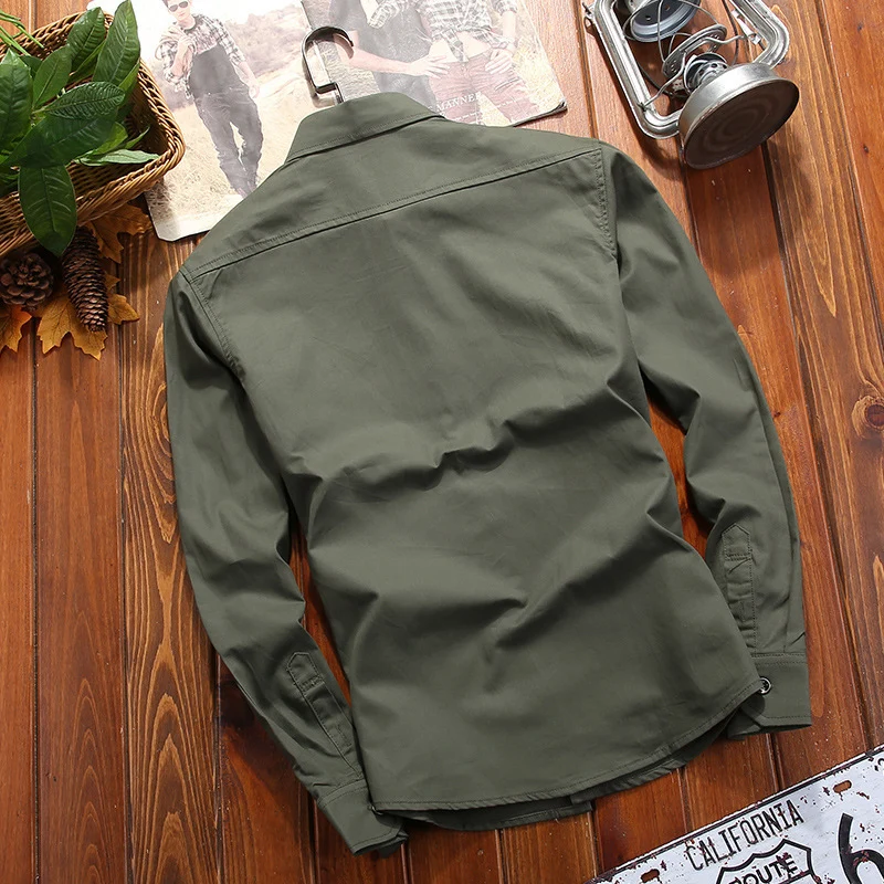 Herren Utility-Overshirt mit Brustpattentaschen und Hemdkragen Nord Taschen