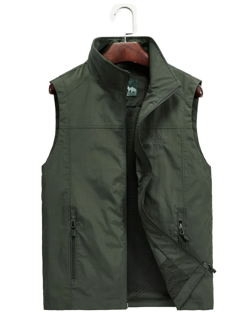 Herren Utility-Outdoorweste mit atmungsaktivem Meshfutter, Reißverschluss‑Taschen und verstellbarem Saum Nord Taschen