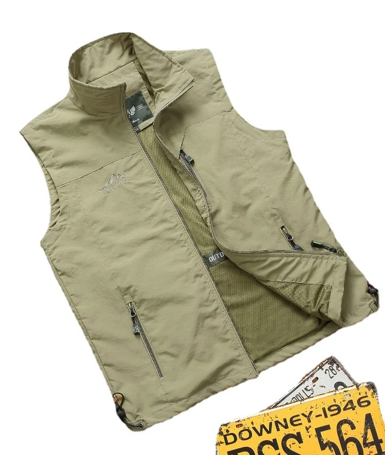Herren Utility-Outdoorweste mit atmungsaktivem Meshfutter, Reißverschluss‑Taschen und verstellbarem Saum Nord Taschen