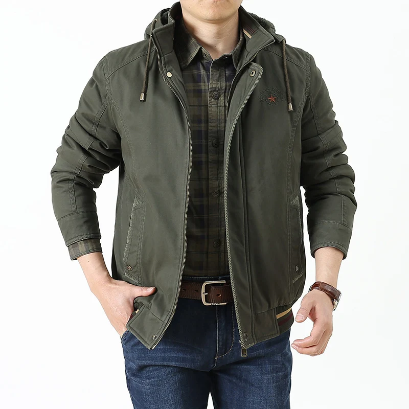 Herren Utility-Kapuzenjacke im Field-Parka-Stil mit Thermofutter und Multifunktions-Taschen Nord Taschen