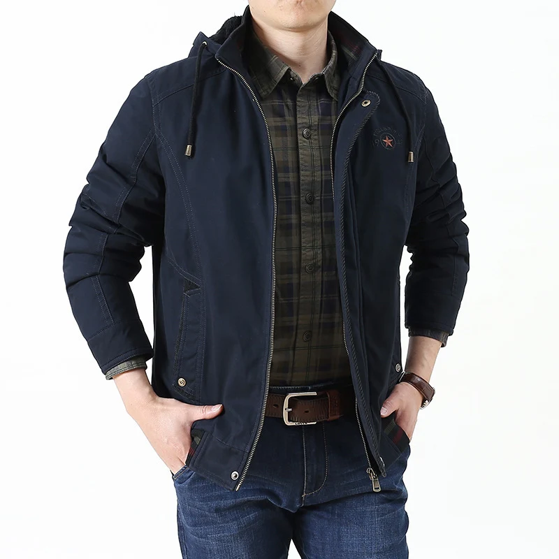 Herren Utility-Kapuzenjacke im Field-Parka-Stil mit Thermofutter und Multifunktions-Taschen Nord Taschen