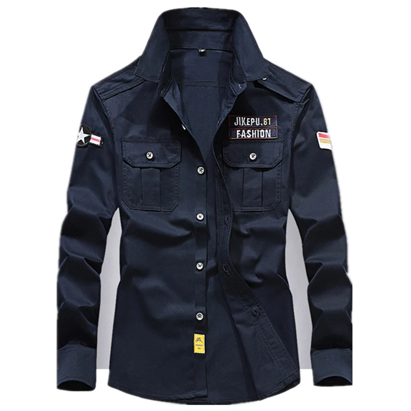 Herren Utility-Hemdjacke aus leichtem Baumwollcanvas mit Rollärmeln und Brustpattentaschen Nord Taschen