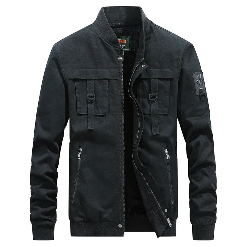 Herren Utility-Fieldjacke mit Stehkragen, D-Ring-Details und Reißverschlusstaschen Nord Taschen
