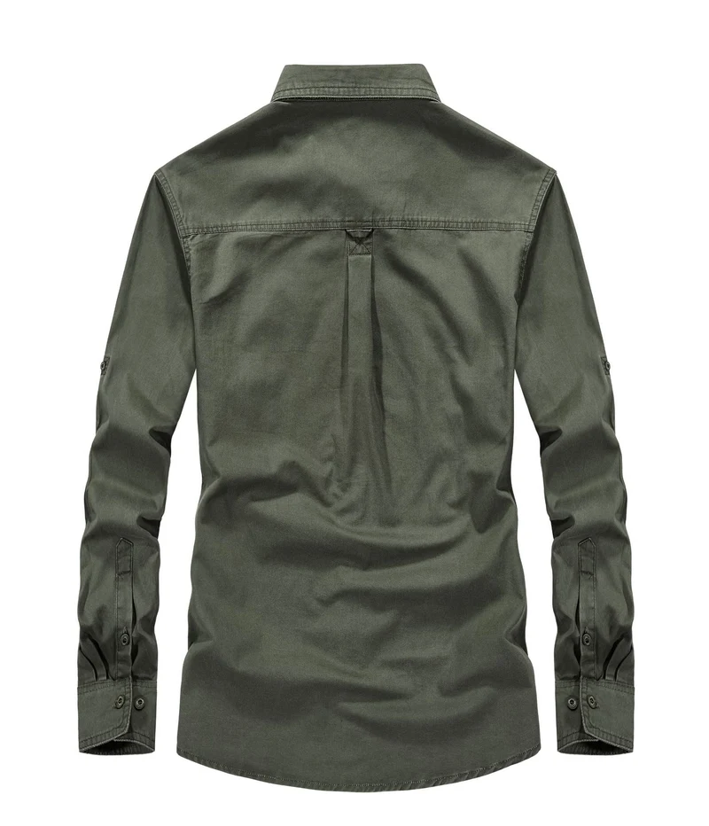 Herren Utility‑Field‑Hemdjacke mit Brustpattentaschen, Rollärmel und robustem Canvas Nord Taschen