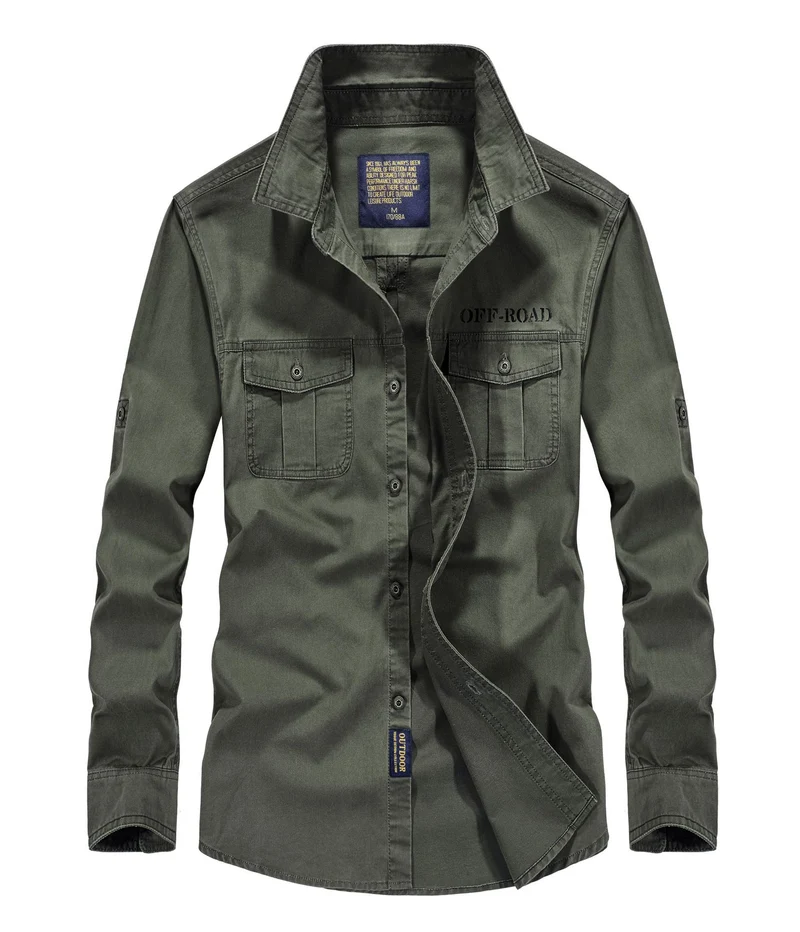 Herren Utility‑Field‑Hemdjacke mit Brustpattentaschen, Rollärmel und robustem Canvas Nord Taschen