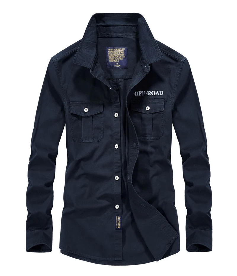 Herren Utility‑Field‑Hemdjacke mit Brustpattentaschen, Rollärmel und robustem Canvas Nord Taschen
