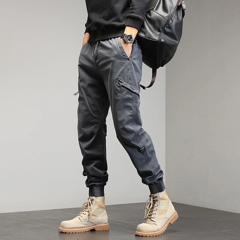 Herren Utility-Cargohose im Joggerstil mit Gummibündchen und Multifunktions‑Taschen Nord Taschen