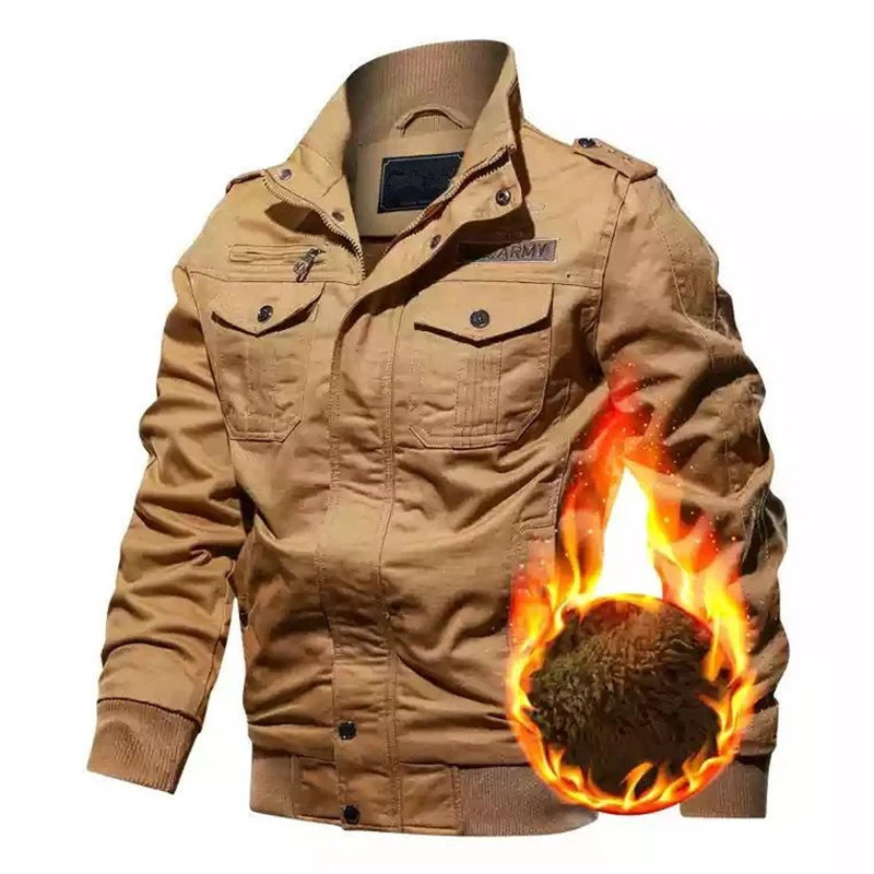 Herren Utility-Canvasjacke mit wärmender Teddyfleece-Innenlage und verdecktem Reißverschluss Nord Taschen