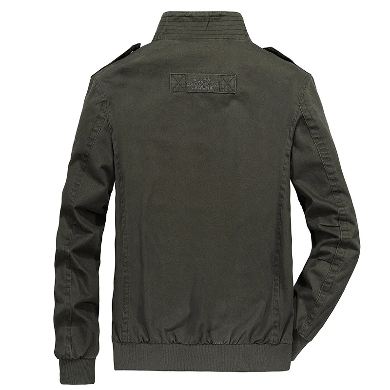 Herren Utility-Canvasblouson mit hohem Stehkragen, Schulterpatten und doppelter Frontöffnung Nord Taschen