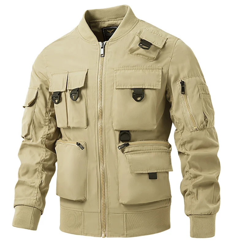 Herren Utility‑Bomberjacke mit multifunktionalem Taschensystem und leichtem Nylonmaterial Nord Taschen