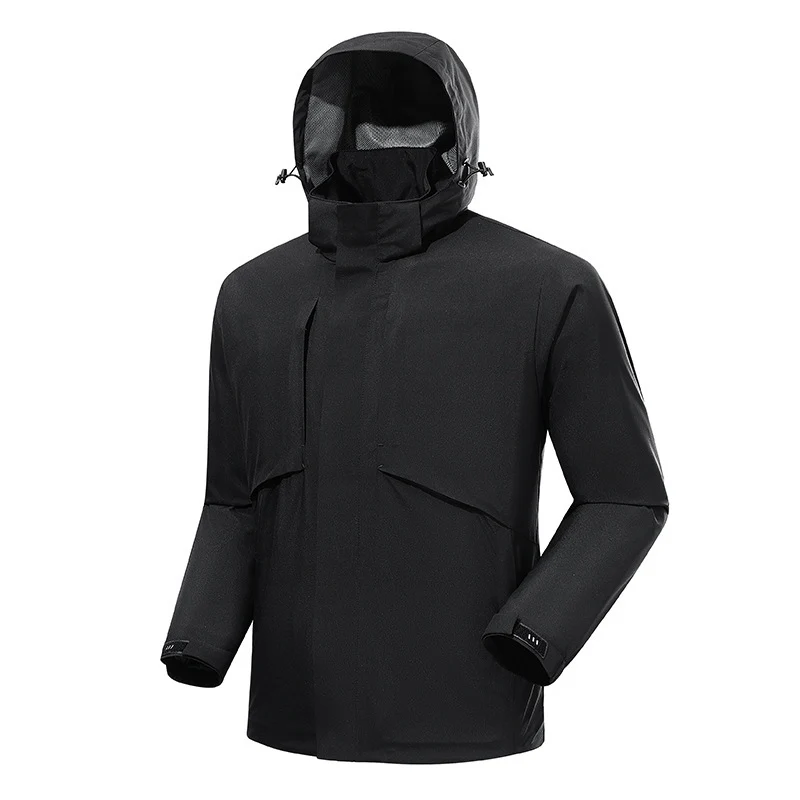 Herren urbaner wasserdichter Tech-Parka mit hochschließendem Kragen und minimalistischen Taschen Nord Taschen