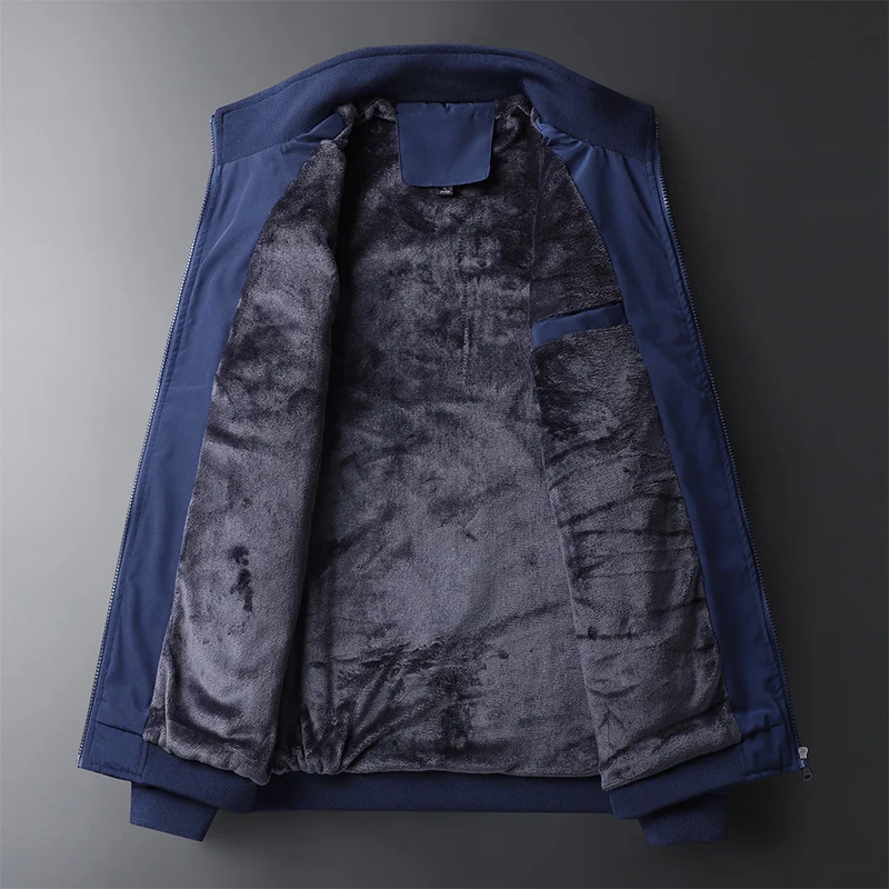 Herren urbaner Thermo-Zipblouson mit Teddyfleece-Innenfutter, Stehkragen und Reißverschlusstaschen Nord Taschen