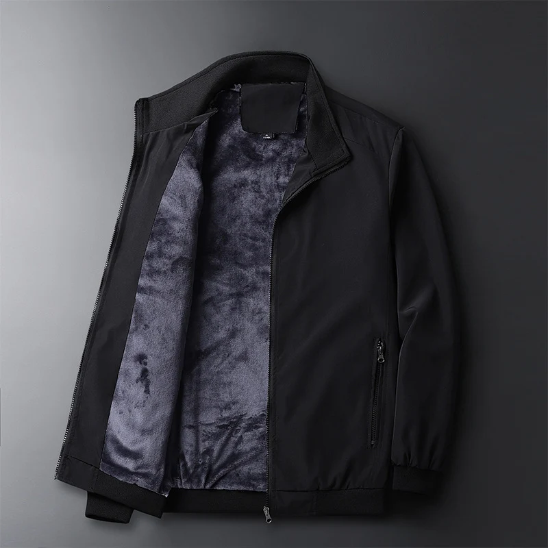 Herren urbaner Thermo-Zipblouson mit Teddyfleece-Innenfutter, Stehkragen und Reißverschlusstaschen Nord Taschen