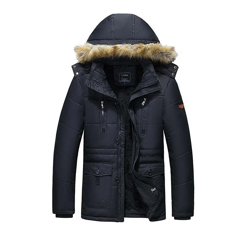 Herren urbaner Thermo-Parka mit wärmender Teddyinnenlage, Kunstfellkapuze und Mehrfachtaschen Nord Taschen