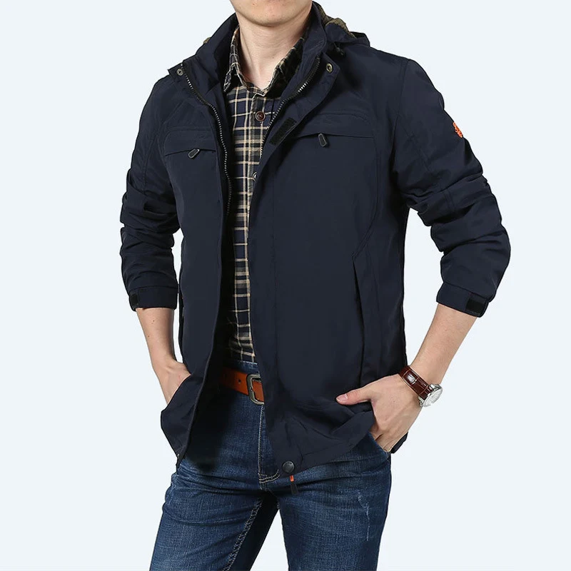 Herren urbaner Fieldparka mit versteckter Kapuze, wasserabweisender Shell und multifunktionalen Außentaschen Nord Taschen