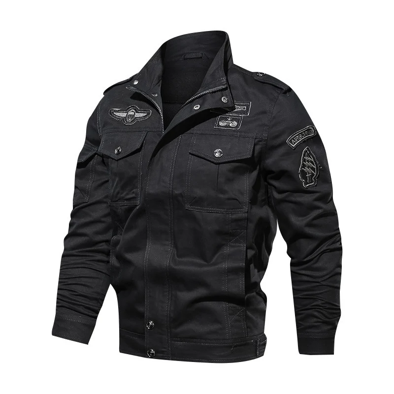 Herren Urbaner Canvas-Combat-Blouson mit verdeckter Zip-Leiste, Pattentaschen und Schulterepauletten Nord Taschen
